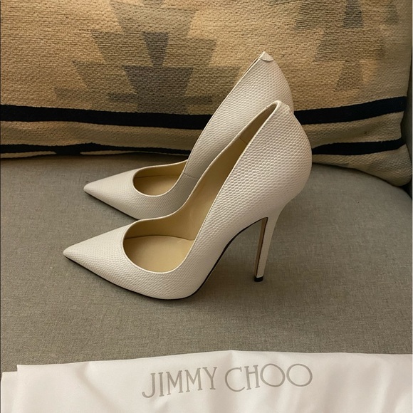 Jimmy Choo Anouk Lizard Latte Heels 36.5 NWT WOMEN PUMPS - Picture 7 of 12